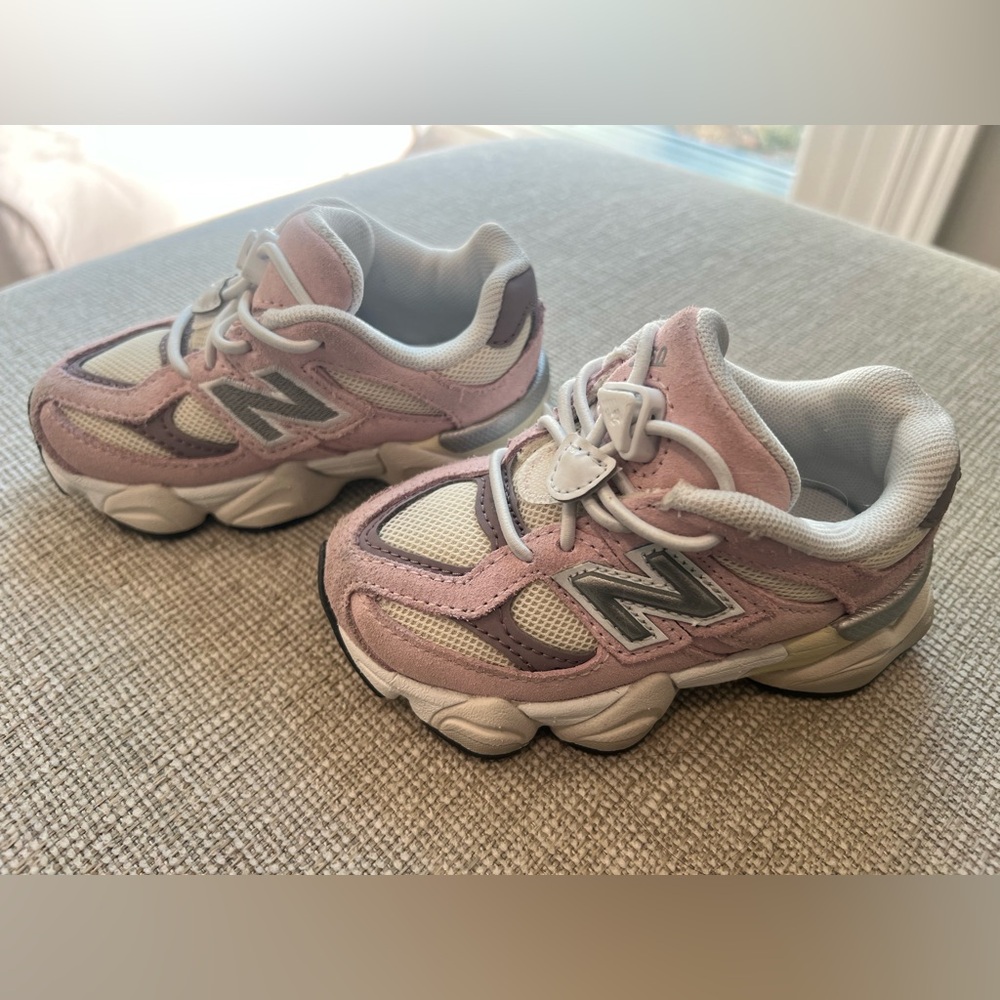 New Balance Kids' Pink and Gray Sneakers